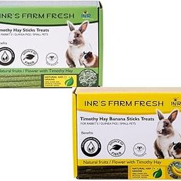INR's Farm Fresh Timothy Hay & Banana Stick Treats for Rabbits & Guinea Pigs | High-Fiber, Natural Snacks for Small Pets | Healthy Chew Treats for Digestion & Dental Care-image-55