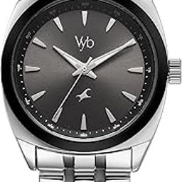 Fastrack Vyb Quartz Analog Black Dial Silver+Black Sheet Metal Strap Watch for Men-FV30007KM01W-image-19