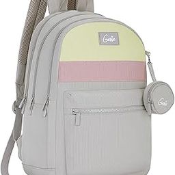 Essence Casual Backpack For Girls |18 In-27 Ltr with Laptop Sleeve, Rain Cover and Three Compartments with Padded Shoulders |Best for Books,Stationery,Lunch Box & Essentials - Grey-image-43