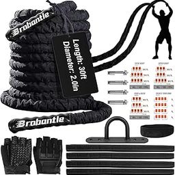 Battle Rope 30FT Battle Rope for Exercise Workout Rope Exercise Rope Battle Ropes for Home Gym Heavy Ropes for Exercise Training Ropes for Working Out Weighted Workout Rope Exercise Workout Equipment (2 Inch 30 FT)-image-49