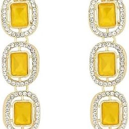 Gold Plated Traditional White Stone Drop Dangle Earrings For Women-image-45