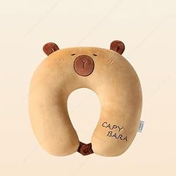 SHAKTISM U-Shaped Travel Neck Pillow, Plush Capybara Design, 30 cm, PP Cotton Filling-image-4
