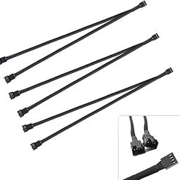 VIP GADGETS PWM Fan Splitter Adapter Cable Sleeved Braided Y Splitter Computer PC 4 Pin Fan Extension Power Cable 1 to 2 Converter 10 inches (3Pc 1 to 2 splitter)-image-82