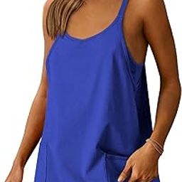 Women Athletic Tennis Dress Summer Workout Sports Mini Romper Dress Built in Shapewear Shorts Sundress 2025 Outfits-image-2