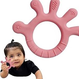 Kidology Finger Shape Teether for Babies 6+ Months - BPA Free Silicone Teething Toys for Infants | Safe and Soft Chewable Toy for Soothing Gums | Ideal Gift for Baby Girls & Boys | Pink-16