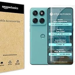 amazon basics Advanced HD+ UV Tempered Glass Screen Protector for Moto Edge 60 Fusion 5G Full Adhesive UV Curved Screen Guard, Case Friendly with Installation kit & Guide Clear-40