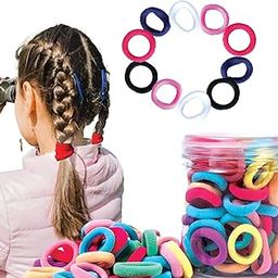 Hair Rubber Band for Women & Girls with Storage Box - Stretchable Soft Hair Ties Elastic Hairbands - Premium & Durable Cotton Ponytail Holder Hair Accessories - Multicolour (MN03)-image-91