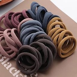 PRANT Dark Colors Ponytail Holders Hair Ties for Girls, Women Cotton Soft for Thick Hair Scrunchie Head Elastic Rubber Bands (Pack of 30)-image-80