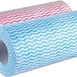 MIRAKY Non Woven Reusable Kitchen Towel Roll, Soft, Highly Absorbant Washable Tissue Roll (Pack of 2, 80 Pulls Per Roll)-image-74
