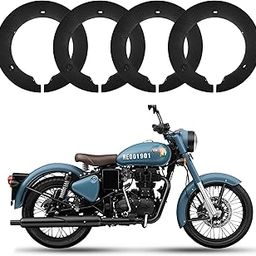 Asryd Bike Wheel Cover for 18 inch Pattern Design Wheel for Bullet Classic 350 & All Universal Bike 4Pcs Set (ABS Plastic) Black-image-15
