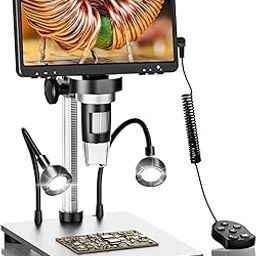 ETZIN DM9 7" LCD Digital Microscope, 1200X Microscope with 12MP Camera, Metal Stand, Flexible LED Lighting, IR Remote Control, Compatible with Windows/Mac OS (EPL-1120IM)-image-52