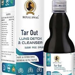 Royal Swag Ayurveda Tar Out Syrup Lungs Detox Sugar Free -200 ML- Removes Tar from Lungs due to for smoke & Air Pollution Herbal Syrub To Remove Toxins From Lung and Mucus Remover-12