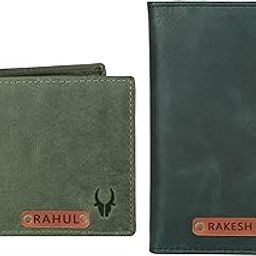 Customizable Leather Wallet Giftsets For Men&Women|Engrave With Your Name,Company Name Or Initials I Personalized Gift For Brother,Father,Husband,Wife,Girlfriend&Couple (Forest Green)-picture-14