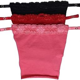 Finesse Cotton Clip-on Mock Camisole Deep Neck Cleavage Cover. Set of 3-image-55