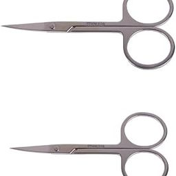 2pc Stainless Steel Beauty Makeup Mini Small Scissors Size Eyebrow Nose Hair Manicure Pedicure Shears Cosmetics Tool (4.5 inch)-26