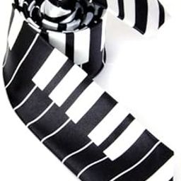 Unisex Casual Necktie Skinny Slim Narrow Neck Tie - Piano Keyboard-picture-30