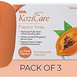 Kozicare Kojic Acid Soap & Glutathione Soap | Papaya Soap | Body Tan Removal Soap | Ghar Ka Soap | Bath Soap Combo Offers | Bathing Soaps for Glowing Skin | Helps Exfoliate Dead Skin - Pack of 3-8