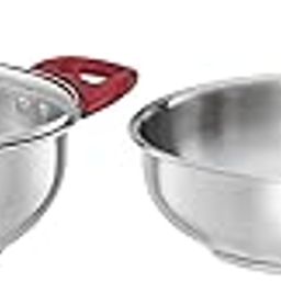 Amazon Brand - Solimo Stainless Steel Heavy Bottom 2 Piece Cookware Set |Three Layer Impact Forged Bottom for Durability | Premium Look with Soft Touch Handles and Knob, 22 Cm, 2700 Milliliter-image-56