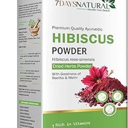 7Days Natural Hibiscus powder for hair growth (200 Grams) | Ideal for Hair pack, Face pack, Eating, and Hibiscus tea | Gudhal Ka Phool Powder | 100% Pure and Natural, No Preservatives-50