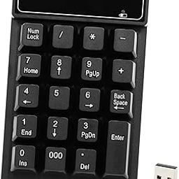 Numeric Key Pads - 24Ghz Wireless Numeric Keypad Mechanical Feel Number Pad Keyboard 19 Keys wUSB Receiver Waterproof for Laptop Desktop PC Notebook Black-14