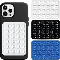 THYNOX Phone Holder Suction Phone Case (Pack of 3) Anti-Slip Silicone Back Cover, Multipurpose Hands-Free Sticky Pads for Phone Adhesive Mount for Selfies Videos Mirror (White, Black, Blue)-picture-9