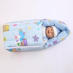 HOOPA 5 in 1 Baby Sleeping Bag | Carrier Nest | Cotton Bedding Set | Portable/Travel kit | Changing Pad for Infants & New Born Baby 0-4 Months (Chocolate)-image-115