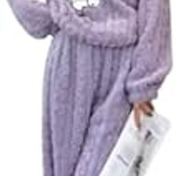 Cute Cartoon Printed Design Women Soft and Warm Fleece Two-Piece Set Free Size (28 Till 34) Purple-picture-29