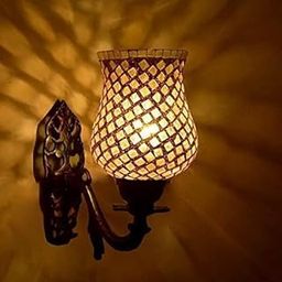 UTKRESTH Creations (02) Designer Glass Mosaic Wall Lamp for Living & Home Decoration Indoor Outdoor/Metal and Glass Fitting (Multicolour, Bulb not Included)-image-80