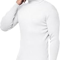 White HIGH Neck Sweater for Men-image-22
