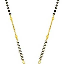 Traditional Gold-Plated Black Beads Mangalsutra Necklace for Women | Elegant Lightweight South Indian Style Jewelry | 18-Inch Chain with S-Hook Clasp-6