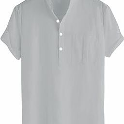 Men's Half Sleeve Short Regular Mandarin Collar Kurta Superfine Cotton Kurta-13