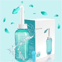 300ML Neti Pot for Sinus Rinse Bottle Nasal Wash Nasal Irrigation Jal Neti Pot with 2 Nozzles, Nose Cleaner Washing Bottle Nasal Spray Nose Cleaner for Adult & Kid Travel Essentials, Green-11