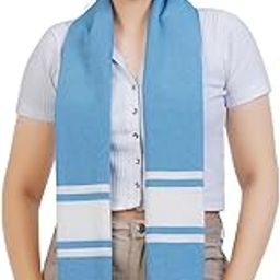 Breastfeeding Shawl/Nursing Cover for Mothers Outdoor 360 Protection Teal and White Striped Fringed Feeding Shawl (Aqua Blue)-image-60