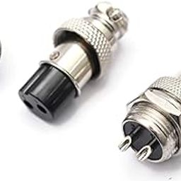 Electronic Spices 2 Pin Thread Male Female Panel Metal Aviation Wire Connector Plug Cnc(2Pin)-14