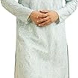 Men's Cotton Blend Floral Print & Chikankari Kurta Set (2pcs)-image-7