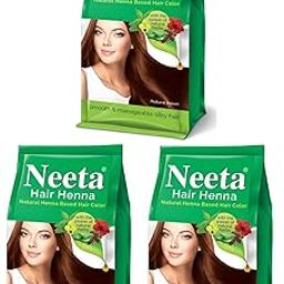 Neeta Pure Henna Powder for Hair Colour with 5 Natural Herbs, Natural Brown Hair Colour For Women and Men, Natural Henna Based Hair Color, Natural Hair Dye for Smooth Hair (125g Each - Pack of 3)-image-14