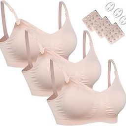 Women's Wireless Maternity Nursing Bra Adjustable Strap 3PCS/Pack Pink XL-image-6
