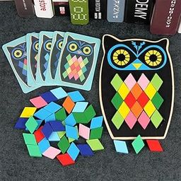 Jouets by Eduspark Owl Shape Wooden Mosaic Toy – Educational Learning Puzzle for Kids Ages 3+ | Montessori Fine Motor Skills Toy for Color Recognition, Sorting & Creativity-68