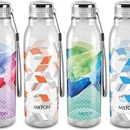 MILTON Helix 1000 Pet Water Bottle 1 Litre Each BPA Free, Leak Proof, Office Bottle Home Kitchen Travel Bottle, Set of 4, Assorted-1