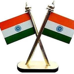 Indian National Flag Stand with Crossed Flags, Decorative Desktop-image-18