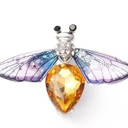 Brass Crystal Bee Dress Brooch Cum Saree Pin For Women and Girls (Brooch0526) 1 Pc-image-99