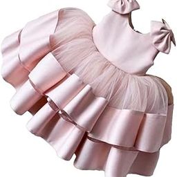 2 Layer Stylish Satin Frock for Kids Girl 2 to 8 Years Old (Pink, 5-6 Years)-image-22