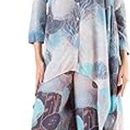 navyasa blue liva muslin jacquard digital print co-ord set for women-image-45