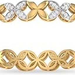 14k (585) Yellow Gold and Solitaire Bangle for Women-image-11