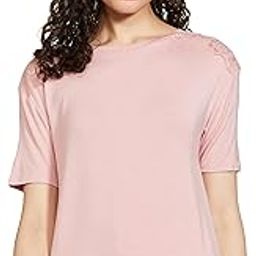 Womens Solid Viscose Round Neck Regular Fit Pyjama Top-image-3