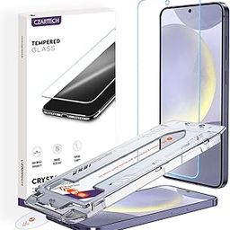 CZARTECH [Auto-Align] Tempered Glass Screen Protector + Applicator for Samsung Galaxy S25 / Galaxy S24 | Bubble Free | Scratch Resistant | Military Grade Protection With Easy Installation Kit | [Post Installation Fingerprint Unlock Reset]-16