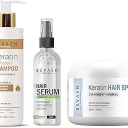 sevaen Keratin Complete Care Trio: Shampoo, Spa, and Serum for Total Transformation Professional hair care combo 1 Shampoo, 1 Hair spa 200gm, 1 Hair Serum-38