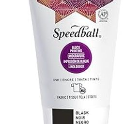 Speedball Fabric Block Printing Ink, Black, 2-1/2 Ounces-image-1