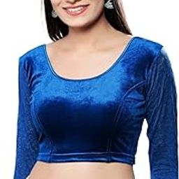 Women's Velvet Non-Padded Stretchable Long Sleeve Saree Blouse (A-46.N)-image-27