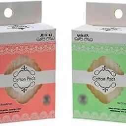 KISKY Makeup Remover Facial Cotton Pads, Cosmetic Facial Eye Makeup Remover Pads, Natural Premium Square Cotton Puff, Double-Side Save Water Soft Gentle Makeup Tools (40 * 2 Cotton Pads)(Set of 2)-3